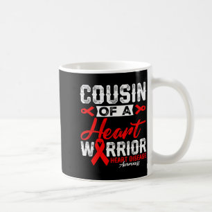 Mug Cousin d'un guerrier du cœur Maladie du cœur Ruban