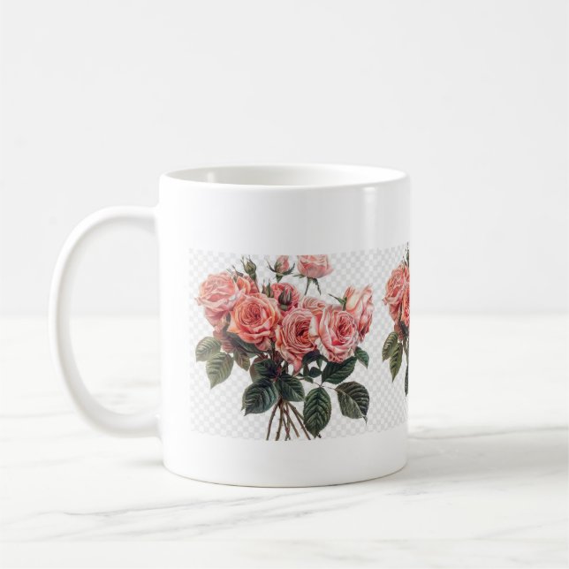 Mug Coussin Décoratif Bouquet de Roses Roses – Éléganc (Gauche)