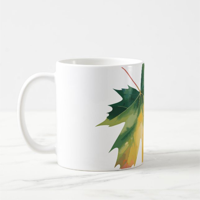 Mug Coussin jetable personnalisable feuille d'érable a (Gauche)