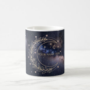 Mug Coussin Personnalisé Lune Mystique et Ciel Étoilé 