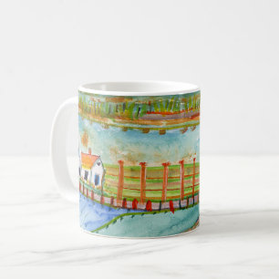 Mug Coussins de café à l'aquarelle unique
