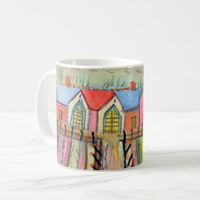 Mug Coussins de café à l'aquarelle unique (Devant gauche)