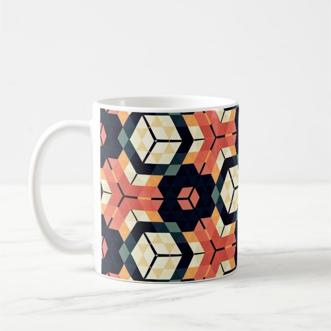 Mug Couteaux géométriques hexagones Abstraits et color (Gauche)