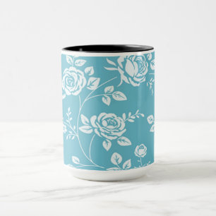 Mug Coutume Color_ de Retro_Maggie-Floral_Maggie Blue*