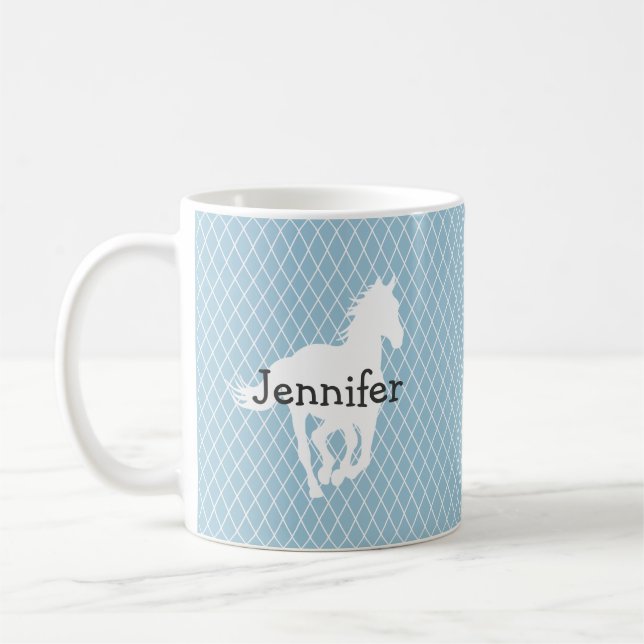 Mug Coutume de motif de diamant de silhouette de (Gauche)