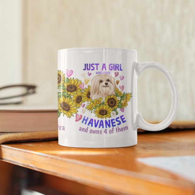 Mug Coutume Havanaise Lover Sunflower Trainer Floral (Créateur téléchargé)