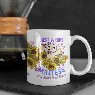 Mug Coutume Maltaise Entraîneur de tournesol Floral