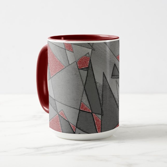 Mug Coutume rugueuse triangulaire, sur arrière - plan  (Devant gauche)