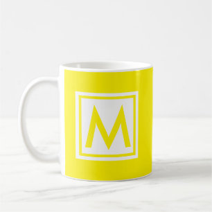 Mug Coutume simple à la mode jaune de carré de coule