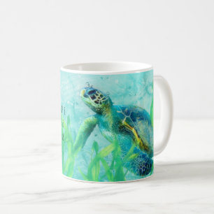 Mug Coutume tropicale élégante d'art de plage d'océan