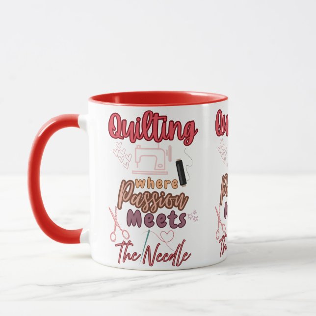 Mug Couture au patchwork où la passion rencontre l'aig (Gauche)