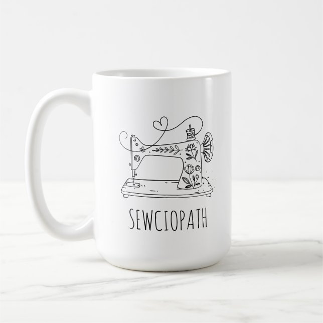 Mug Couture drôle, cadeau de quilteur, amateur de cout (Gauche)