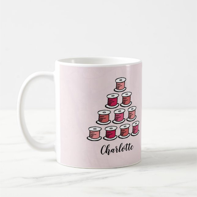 Mug Couture rose bobine de coton (Gauche)