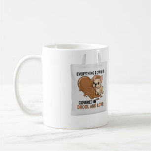 Mug Couvert de bave et d'amour Chien français mignon d