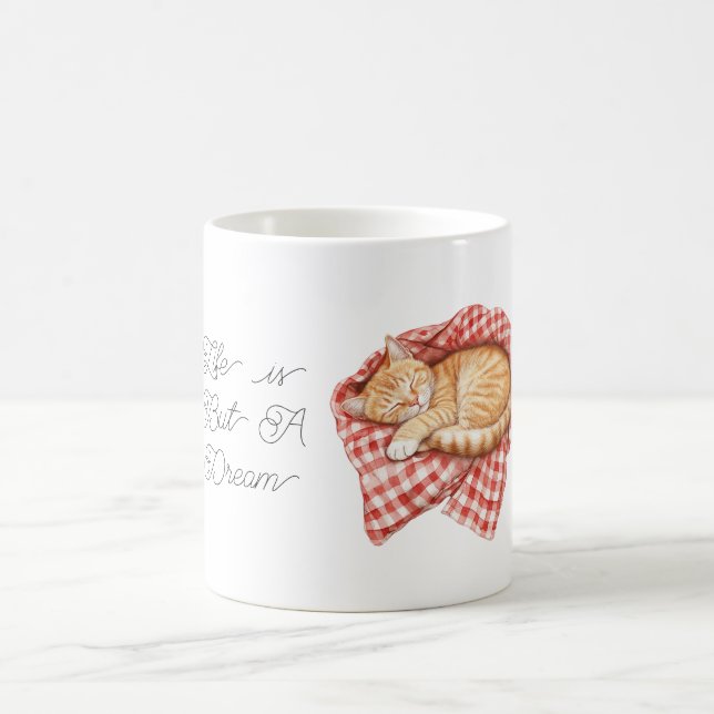 Mug Couverture à rayures à carreaux blancs et rouges C (Centre)