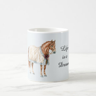 Mug Couverture Bleue Blanche Cheval