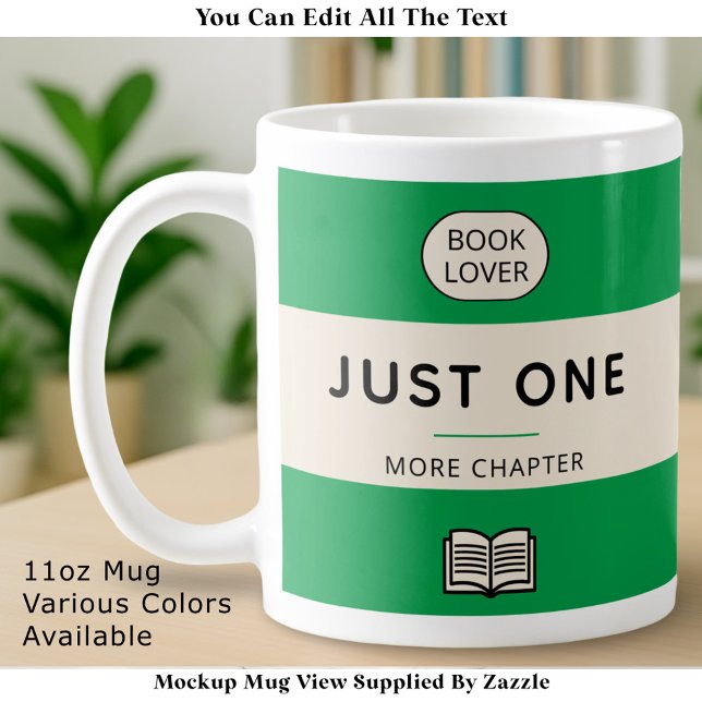 Mug Couverture de livre de poche rétro classique verte (Créateur téléchargé)