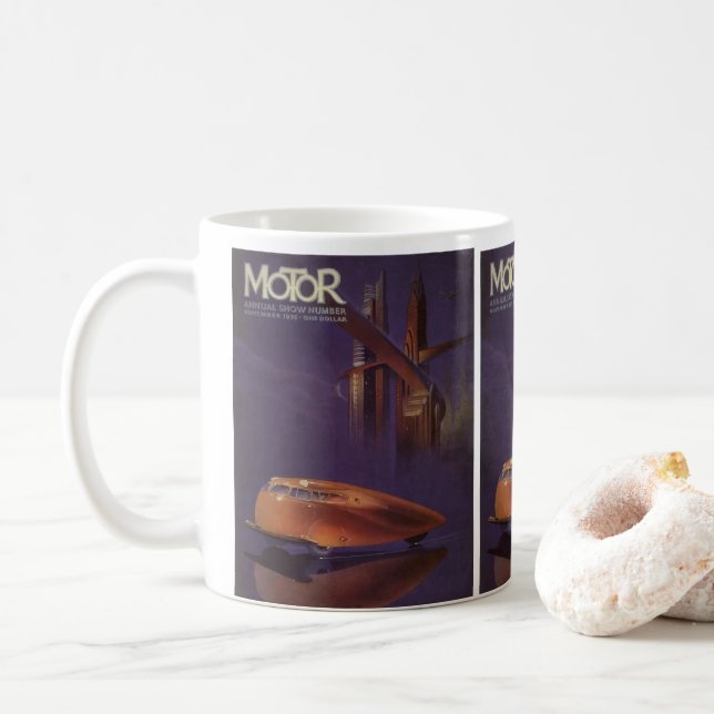 Mug Couverture de magazine automobile vintage, voiture (Avec donut)