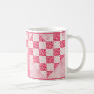 Mug Couverture de motif de cœur floral rose