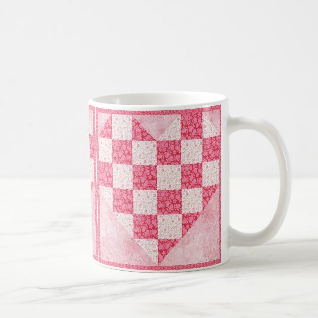 Mug Couverture de motif de cœur floral rose (Droite)
