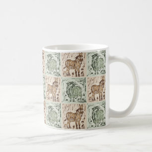 Mug Couverture imprimée mouton âne bloc - Vert marron