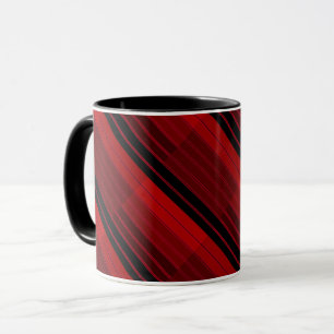 Mug Couvre-lit à patchwork géométrique rouge et noir