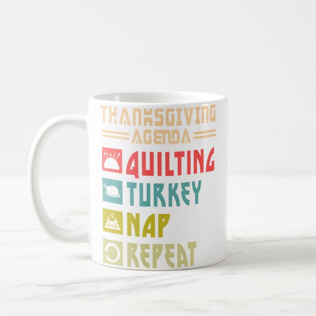 Mug Couvre-lit Dinde Sieste Répéter Drôle De Couture T (Gauche)