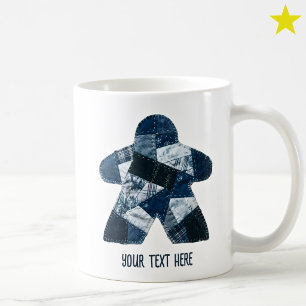 Mug Couvre-lit Patchwork Bleu Douillet Meeple Jeu de S