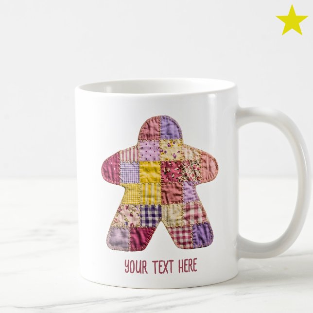 Mug Couvre-lit Patchwork Rose Violet Doux Meeple Jeu d (Créateur téléchargé)