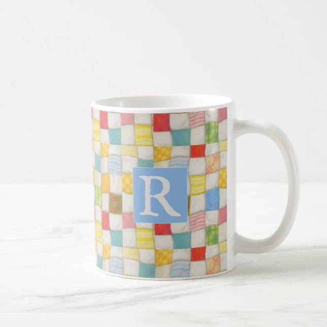 Mug Couvre-théière fou Blanc + Texte / Bleu (Droite)