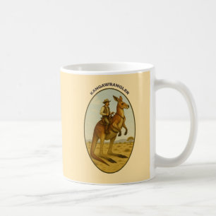 Mug Cow-boy de l'Outback vintage montant un kangourou
