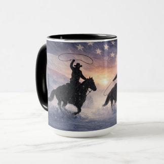 Mug Cow-boys de l'Ouest Country qui attachent sous la