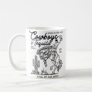 Mug Cow-boys Et Tequila Texas Cheval À Cheval Country