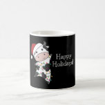 Mug Cow Cheerful Christmas Winter Animals<br><div class="desc">The cow at Christmas with fairy lights. Funny animals with toxits and snow for the holidays. Donc Funny for Christmas in July. Cows are cute animals et perfect pour Christmas.</div>