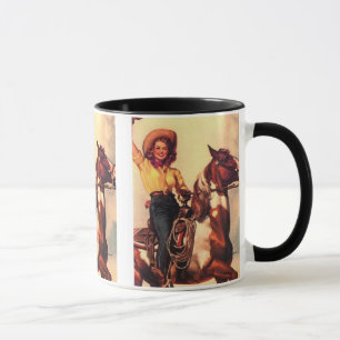 Mug Cow-girl sur son cheval
