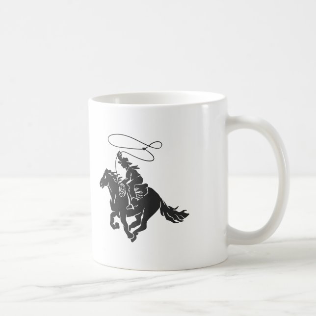 Mug Cowboy à cheval bourré courant avec lasso (Droite)