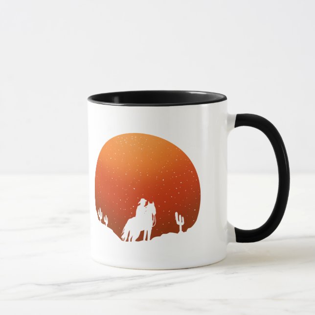 Mug Cowboy avec cheval Wild West coucher de soleil pay (Droite)