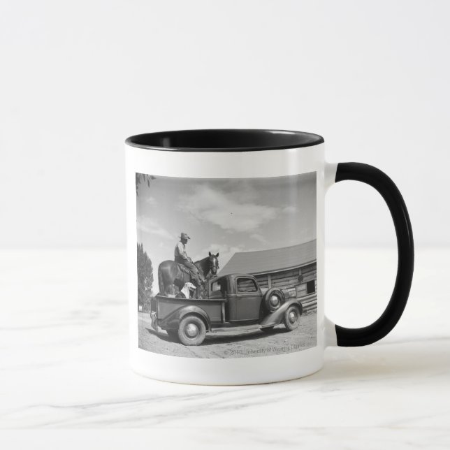 Mug Cowboy avec le cheval dans un camion (Droite)