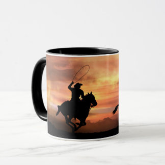 Mug Cowboy Country Western Rodeo Roping Wild Horse
