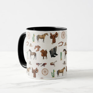 Mug Cowboy Cowgirl Western Rodeo Pays Motif