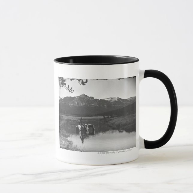 Mug Cowboy et cheval dans un étang (Droite)