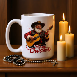 Mug Cowboy Santa chante un air de Noël