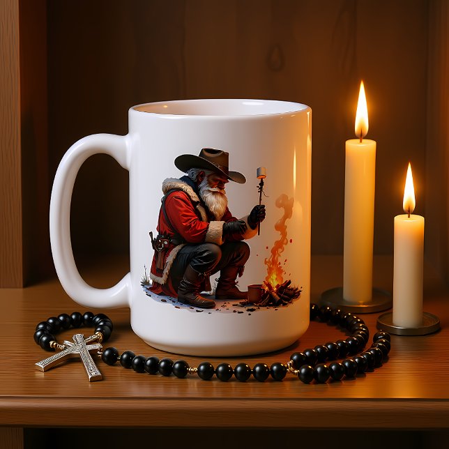 Mug Cowboy Santa Roasts Campfire Marshmallow (Créateur téléchargé)