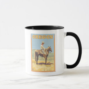 Mug Cowboy sur l'affiche de Vintage voyage de