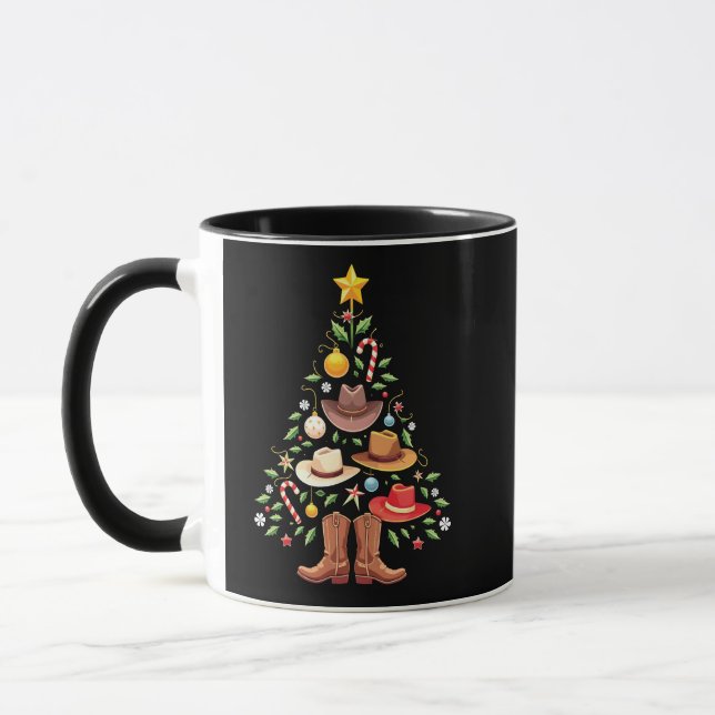 Mug Cowboy Western Christmas Tree Père Noël (Gauche)