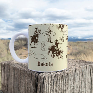 Mug Cowboy Western Rodeo Hors Nom personnalisé