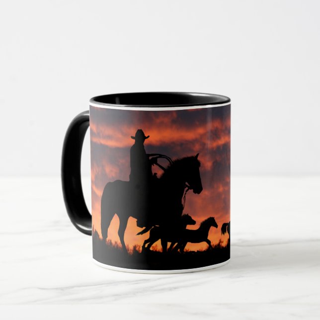 Mug Cowboy Wild Herd Horses Western (Devant gauche)