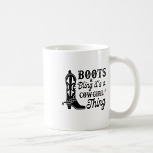 Mug Cowgirl & ; Boots Bling Son Une Cowgirl Chances