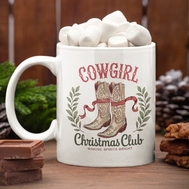 Mug Cowgirl Christmas Club Western Cowboy Boots (Créateur téléchargé)