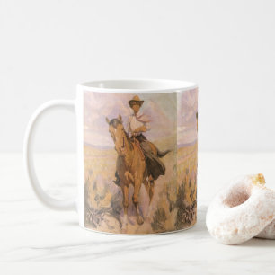 Mug Cowgirl vintage Cowboy, Femme à cheval par Dunton